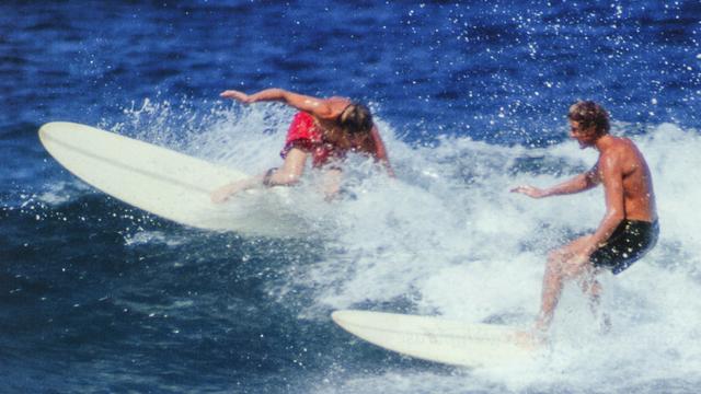 Wayne Lynch (left) and Nat Young, 1968, on boards made at the Barland factory. Photo: Dave Singletary