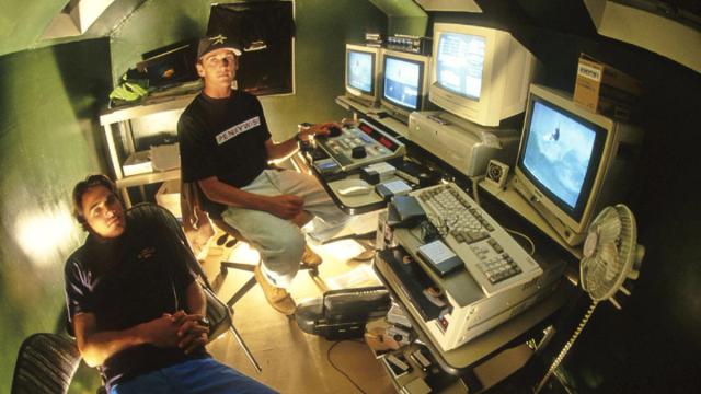 Steele (top) and Kelly Slater, around 1993. Photo: Steve Sherman
