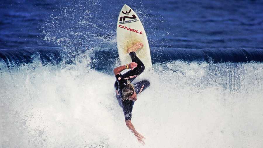 surfer shane herring riding a wave