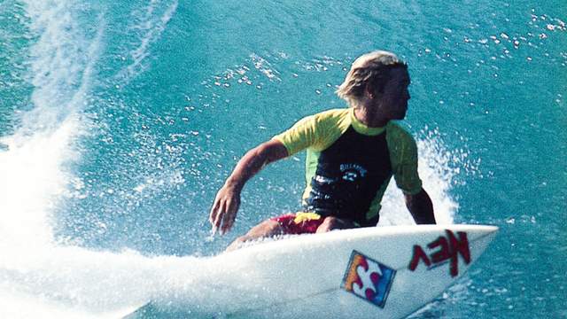 Nev Surfboards team rider Munga Barry, 1989. Photo: John Bilderback