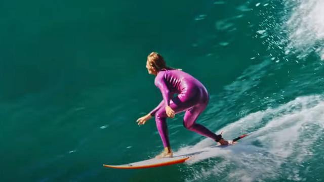 Stephanie Gilmore in purple fullsuit, 2022. Photo: Dan Scott