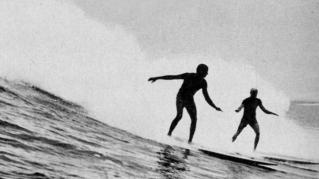 George Downing (left) and Midget Farrelly. Photo: John Severson