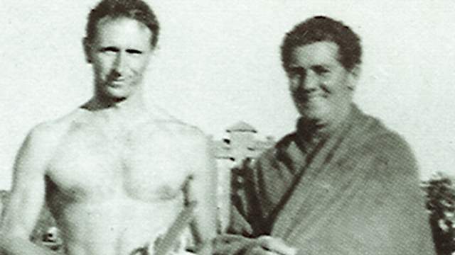 Bluey Mayes (right) and Bob Evans, around 1957