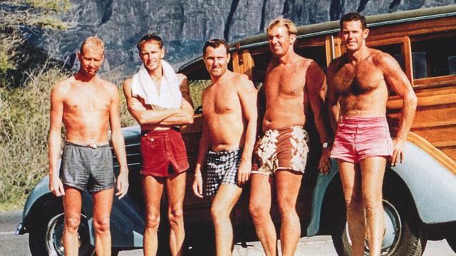 Walter Hoffman, center, Makaha, early 1960s