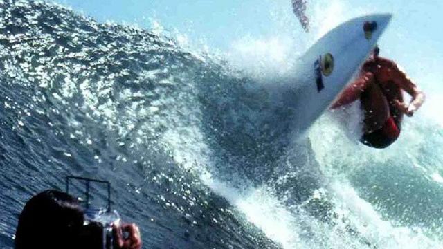 Chris Klopf shoots Sam George, early 1980s. Photo: Jeff Chamberlain