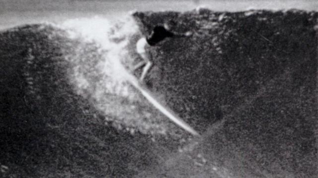 Surf wetsuit innovator Bev Morgan, the Wedge, mid-'60s.