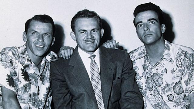 Frank Sinatra and Montgomery Clift wearing aloha shirts in 1953.