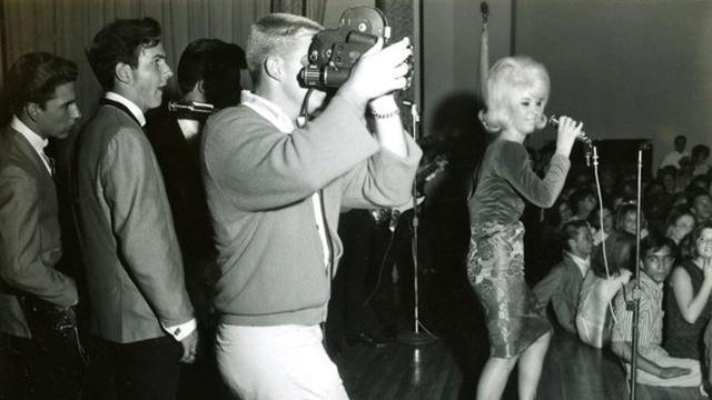Walt Phillips onstage with the Challengers, around 1962