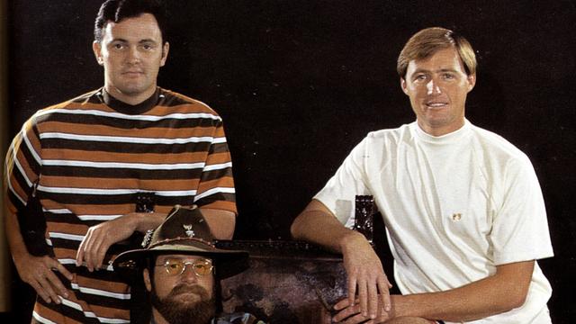 (L to R) Karl Pope, Bob Cooper, Tom Morey, from 1968 Hang Ten ad