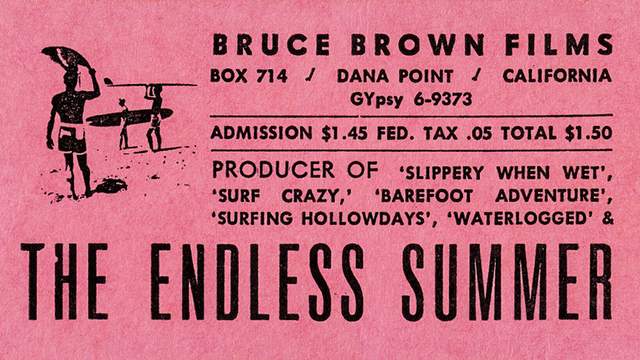 Endless Summer ticket stub, original tour, 1964