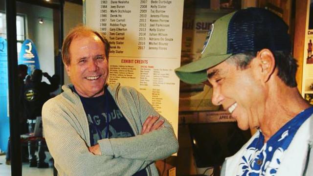 California Surf Museum president Jim Kempton (left) and Gerry Lopez