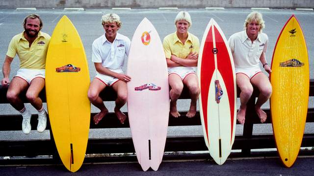 Jim Banks (far right) with the Bronzed Aussies, 1978. Photo: Larry Moore