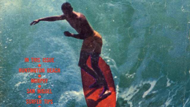 LJ Richards on the cover SURFER, 1962. Photo: John Severson