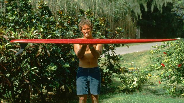 Barry Kanaiaupuni and new board, 1969. Photo: Dave Darling