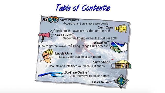Surfline website, around 1995