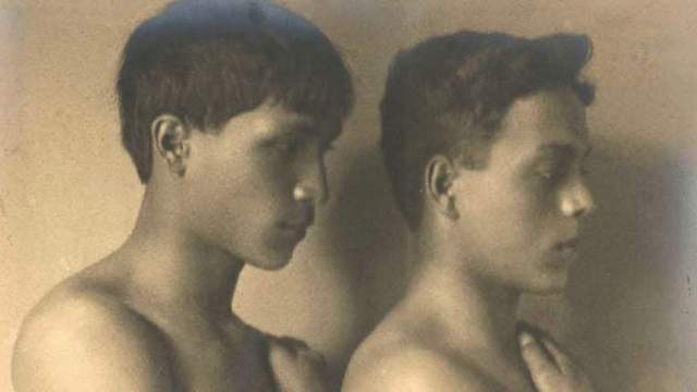 Portrait of two boys, by AR Gurrey, 1909