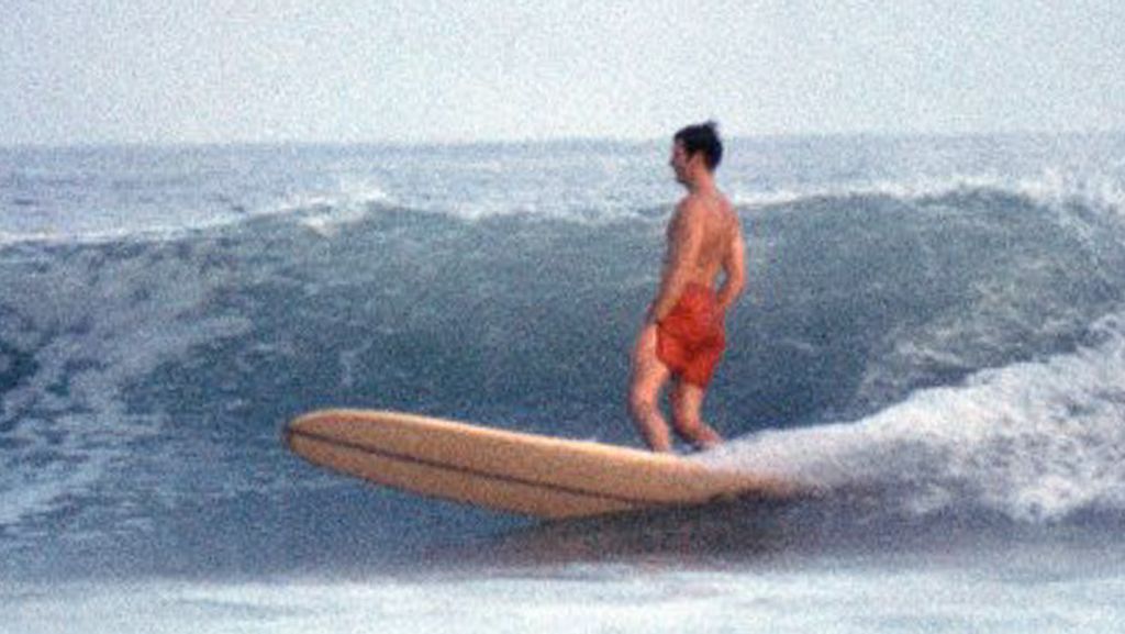 Rich Wilken surfing at Malibu in 1965