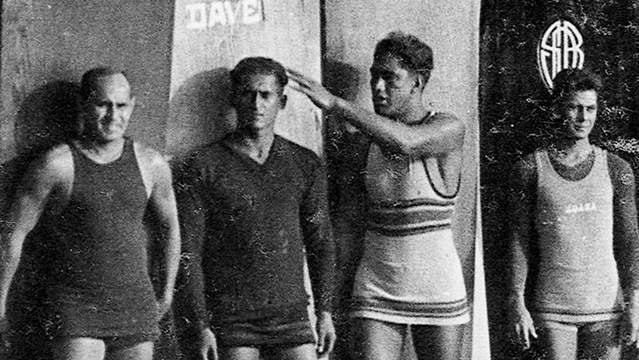 Dude Miller, far left, Waikiki, 1921