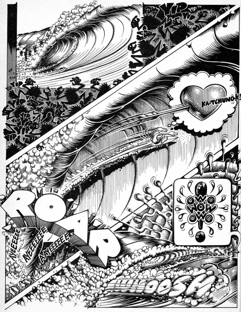 Tales From Tube by surf artist Rick Griffin in a 1972 issue of SURFER Magazine.