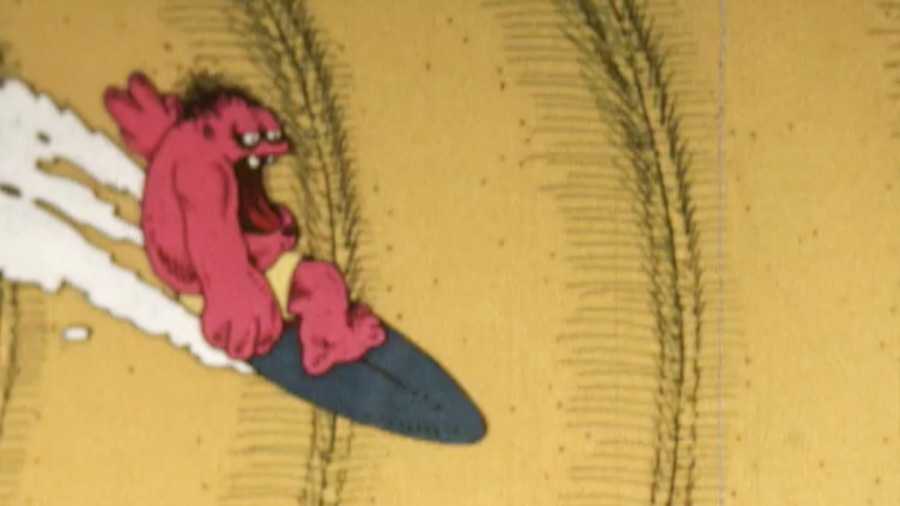 surfing animation, arne wong, arnie wong, surfing cartoon, karma
