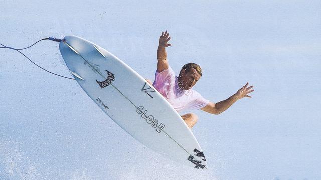 Taj Burrow on a Biolos-shaped board, 2013. Photo: Duncan McFarlane