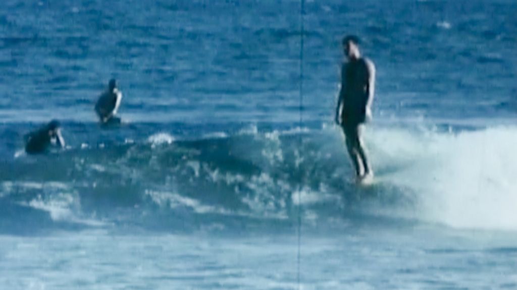 Lance Carson hanging ten at Malibu