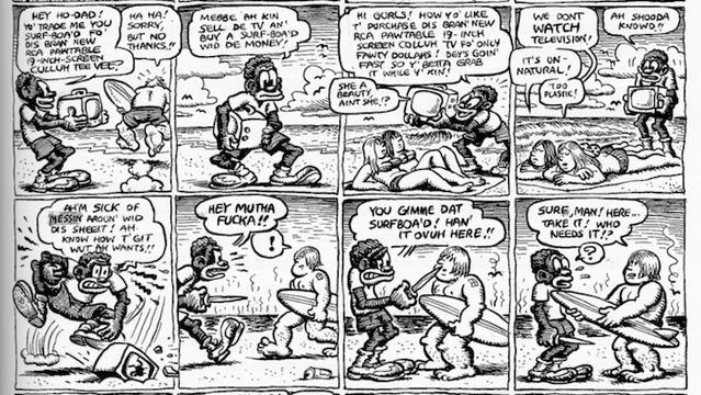 Robert Crumb's "Salty Dog Sam Goes Surfin'," 1970
