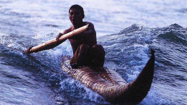 Fisherman riding a caballito, Huanchaco, Peru. Photo: Paul Kennedy