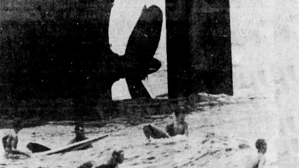 surfing near a shipwreck in florida in 1967