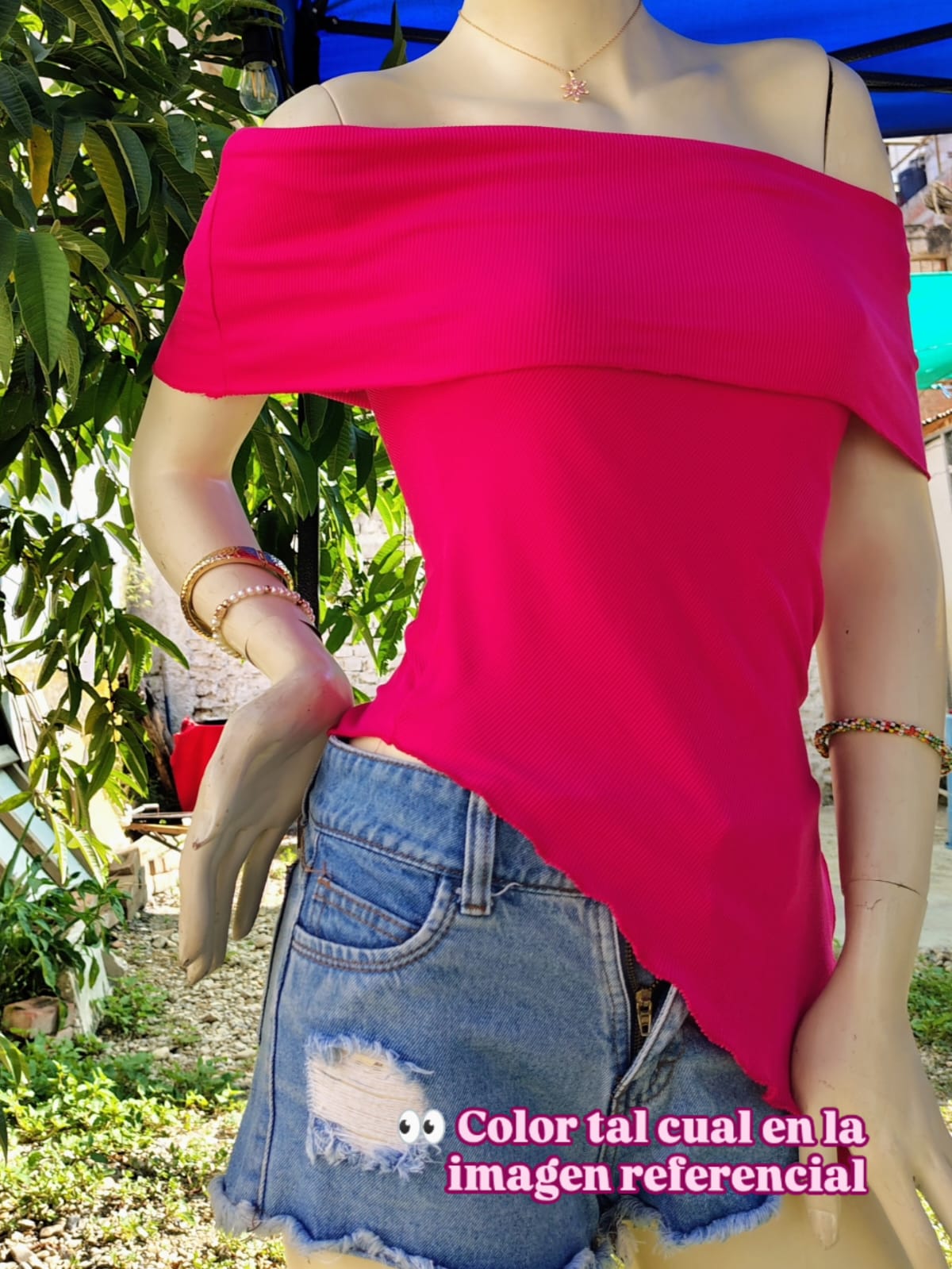 Blusa Off-Shoulder Rosa Importada