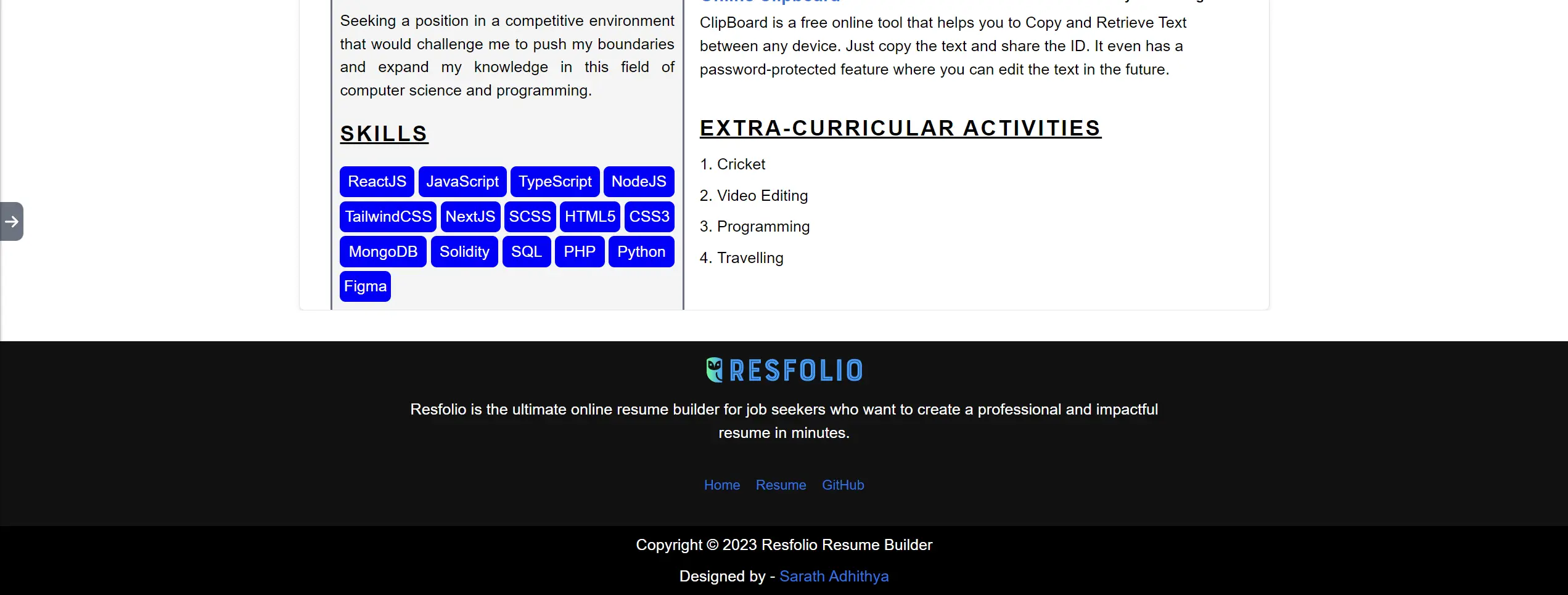 Resfolio