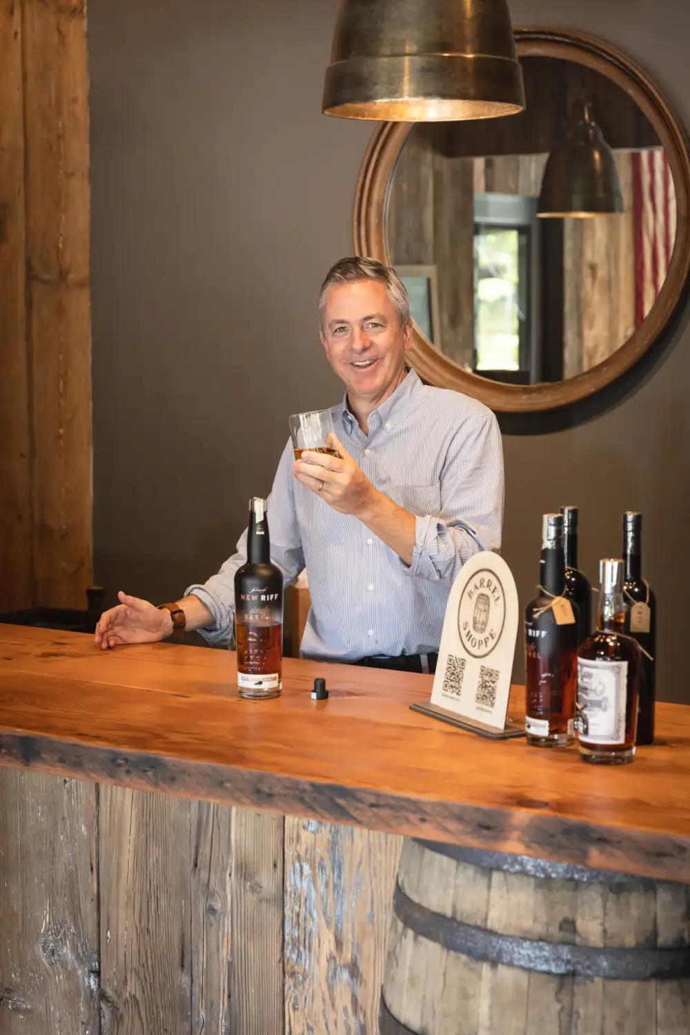 A pour at the counter inside the Barrel Shoppe in Lafayette, California