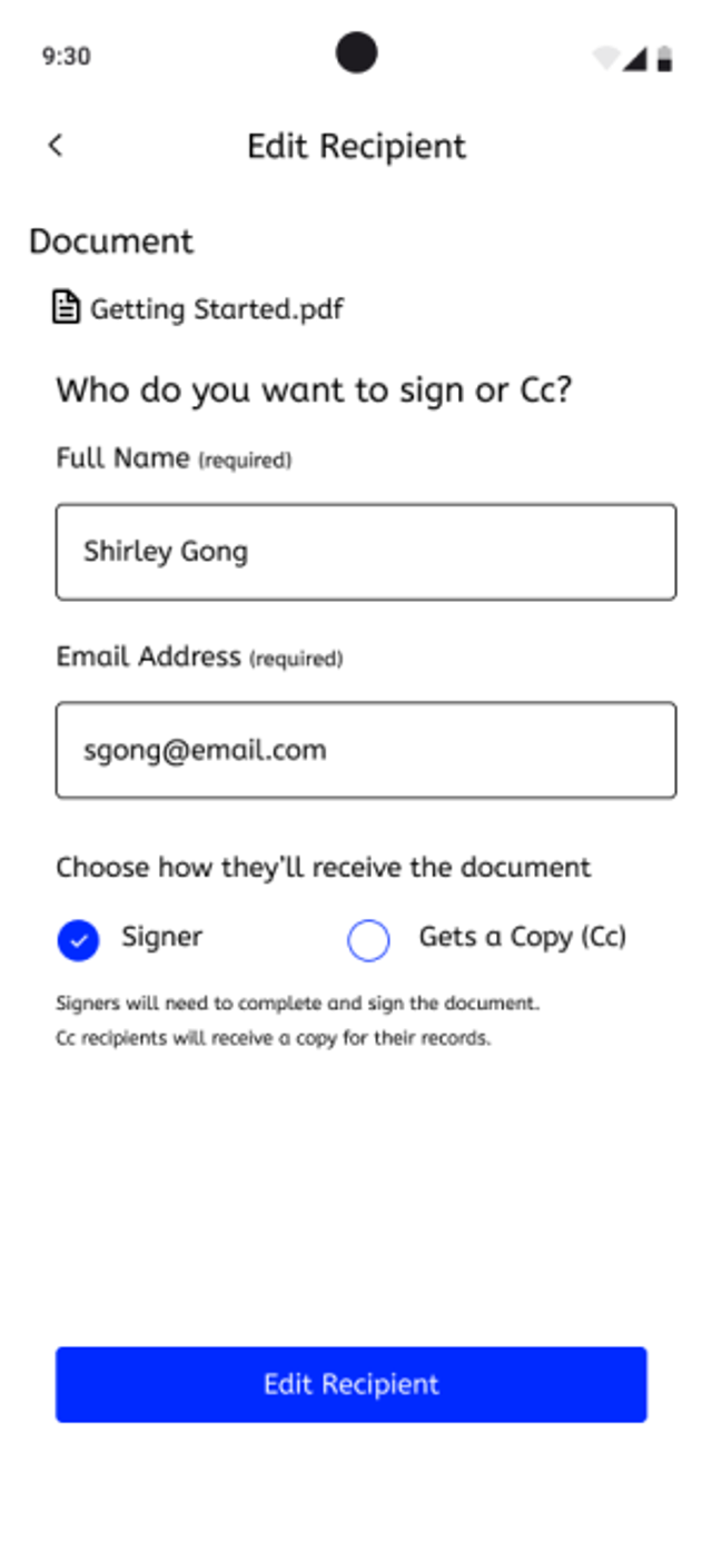 Sending and Sharing PDFs with Xodo Sign on mobile