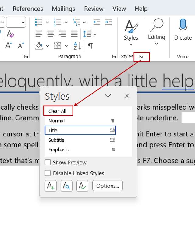 How to Clear Formatting in Word