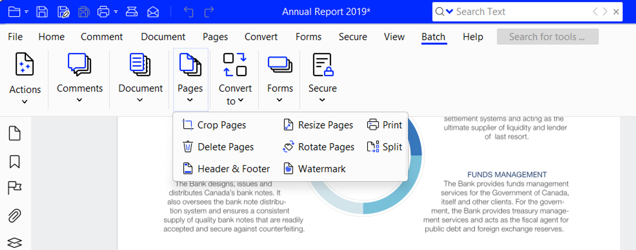 Batch processing PDF documents