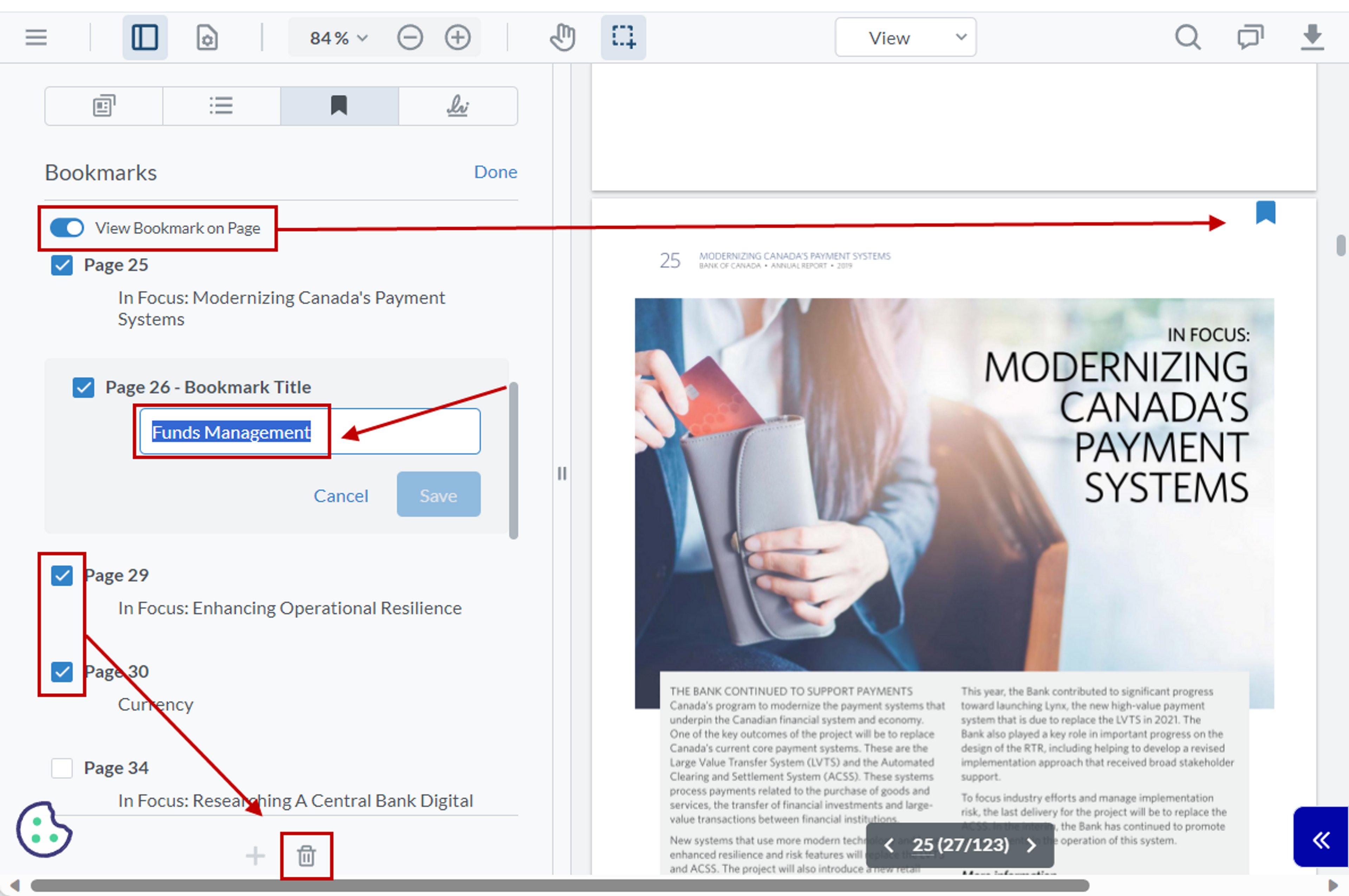 Edit PDF bookmarks with Xodo online PDF Editor 