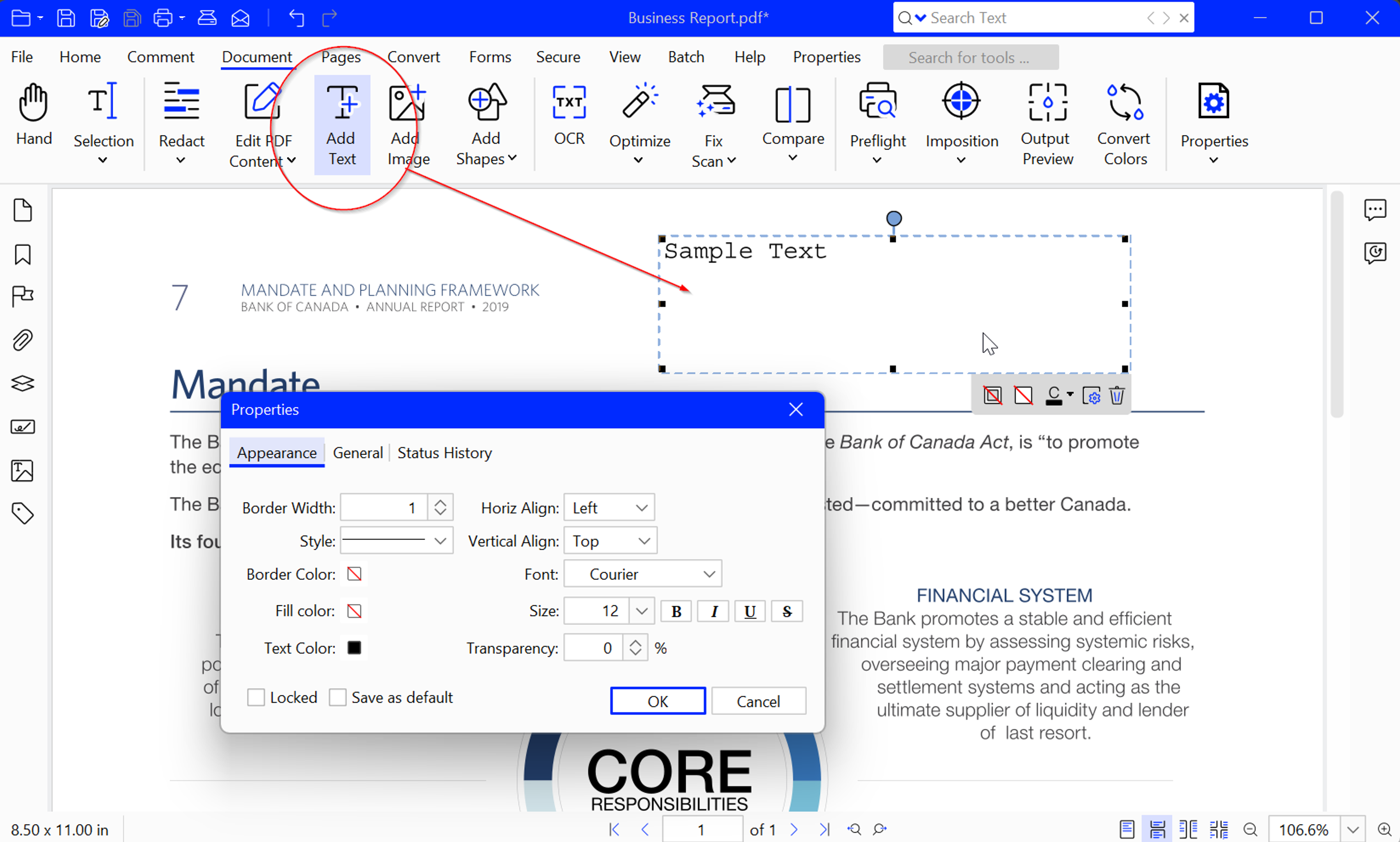 Adding a text box to PDF on Windows, Mac, and Linux with Xodo PDF Studio