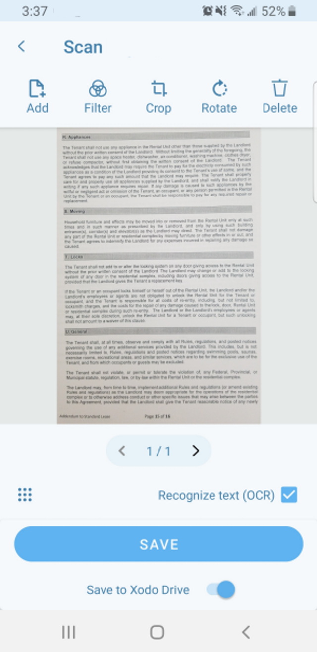 Scanning and getting text from PDF on mobile