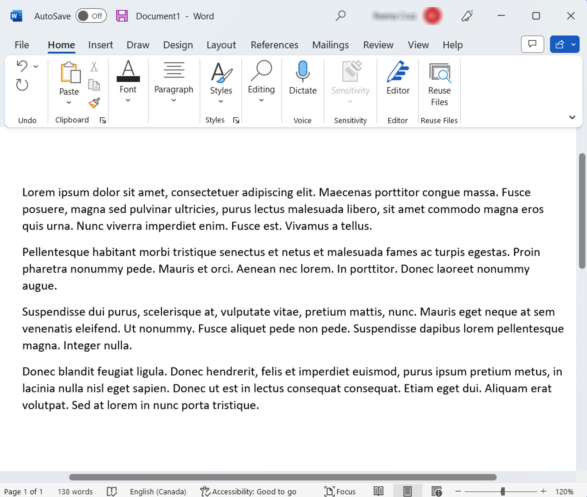  Inserting Lorem Ipsum dummy text in an MS Word Document