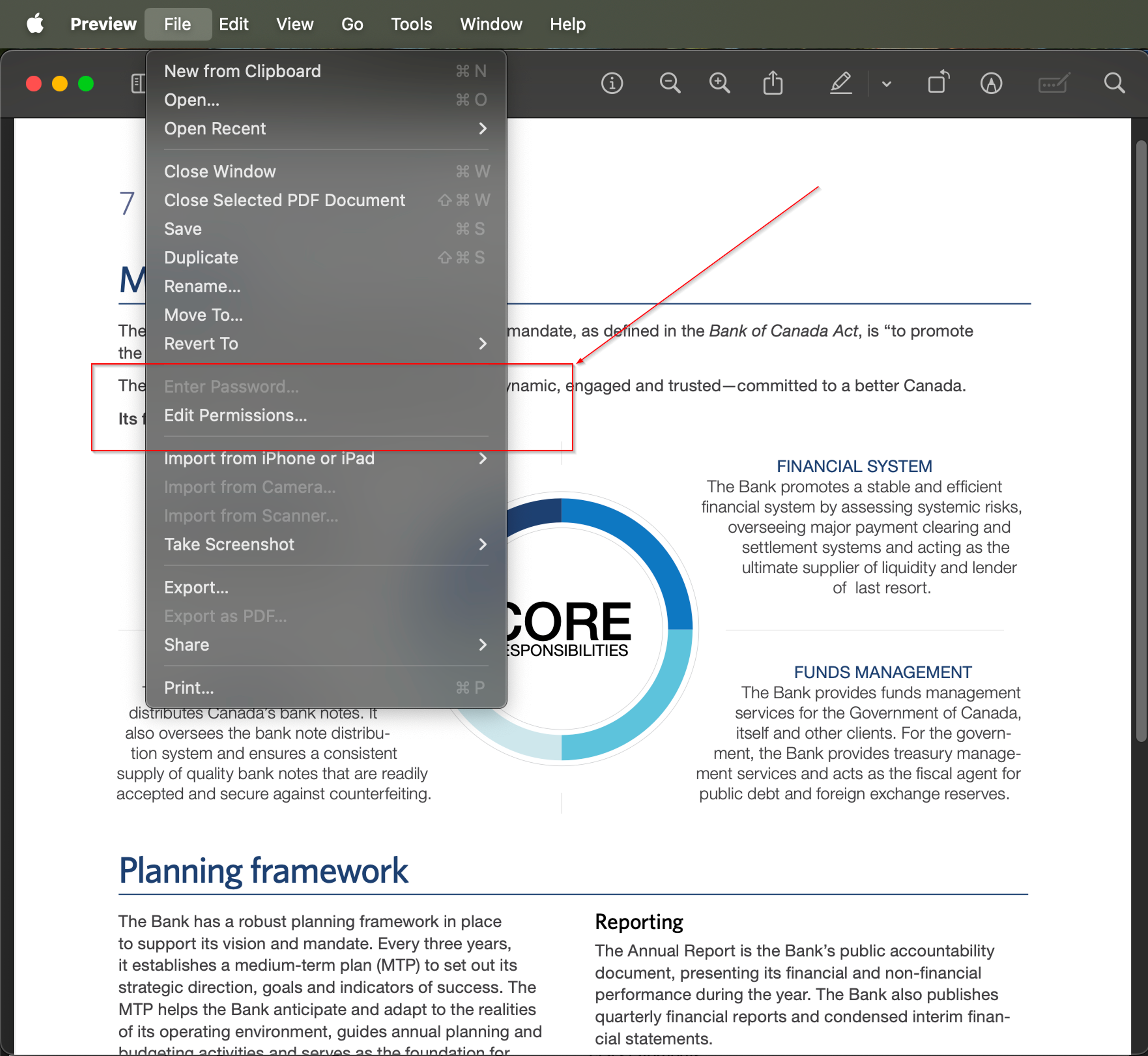 Steps to remove or edit a PDF password in Preview
