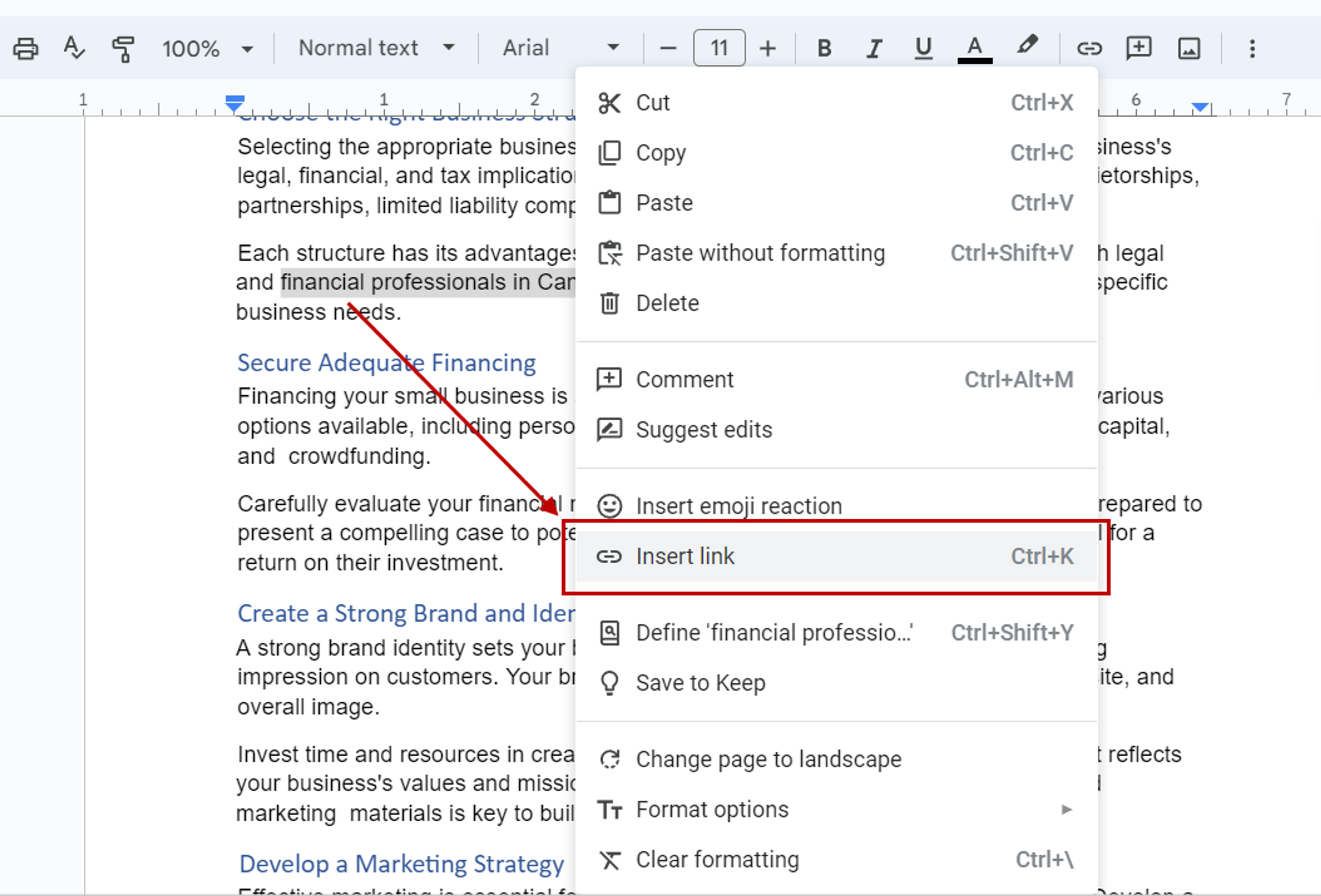 Insert clickable links into PDFs with Google Docs