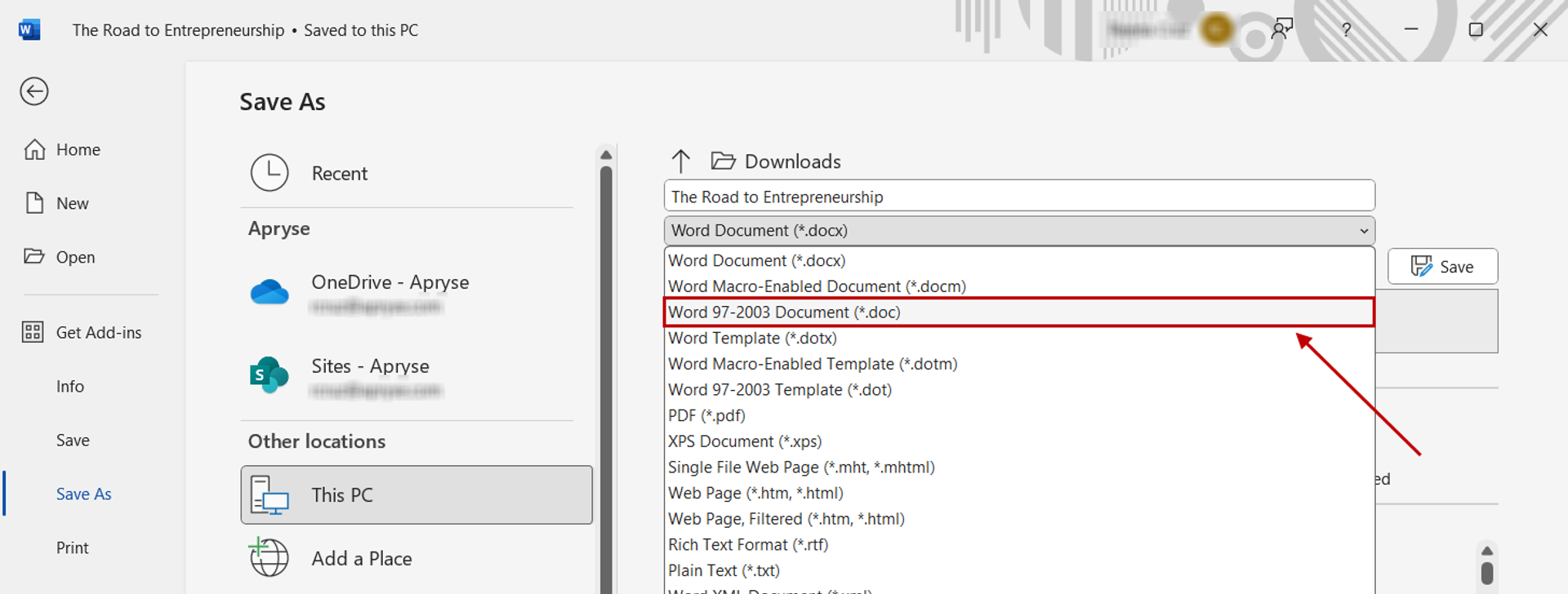 How to Convert Docx to Doc