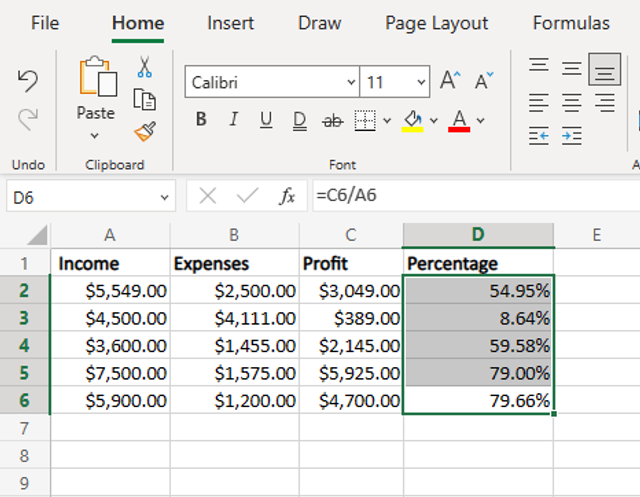 How to Calculate Profit with Excel