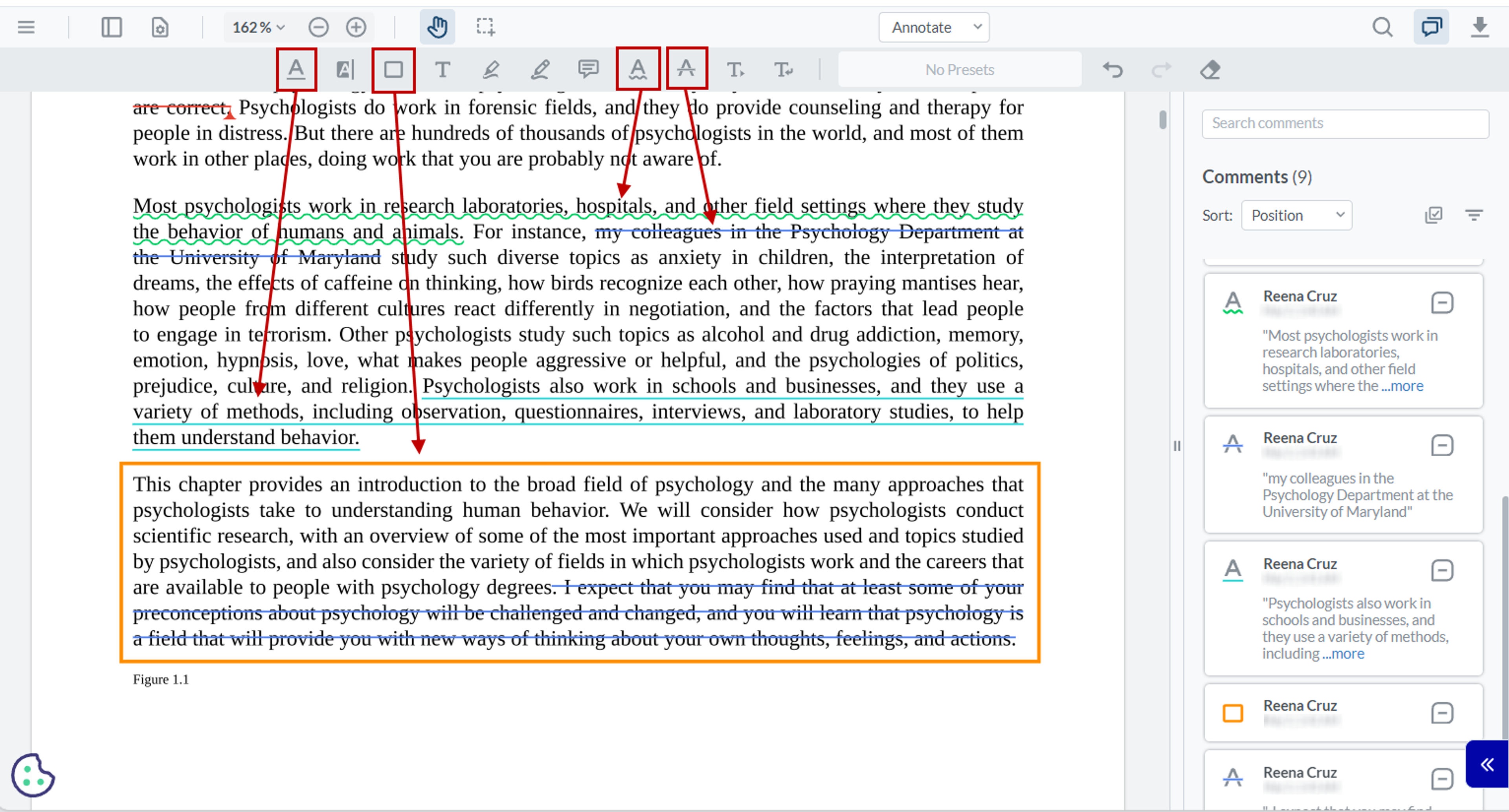 Adding markup to PDF text
