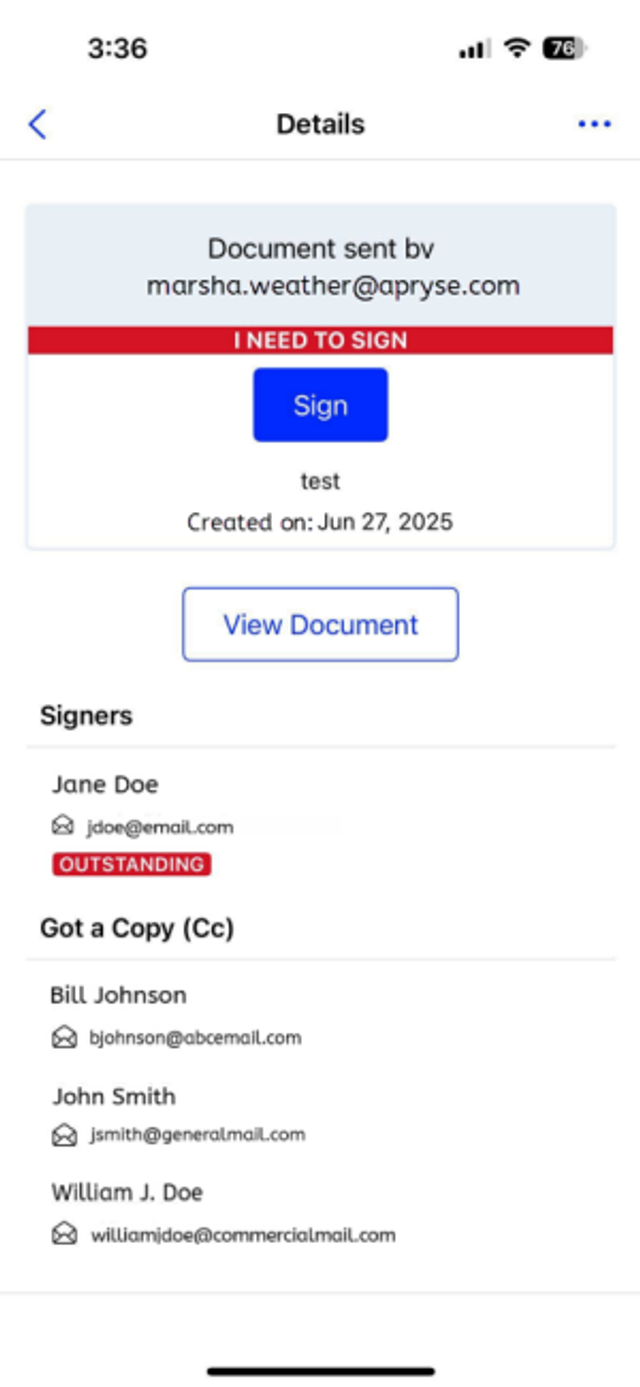 Signing PDF with Xodo Sign on mobile