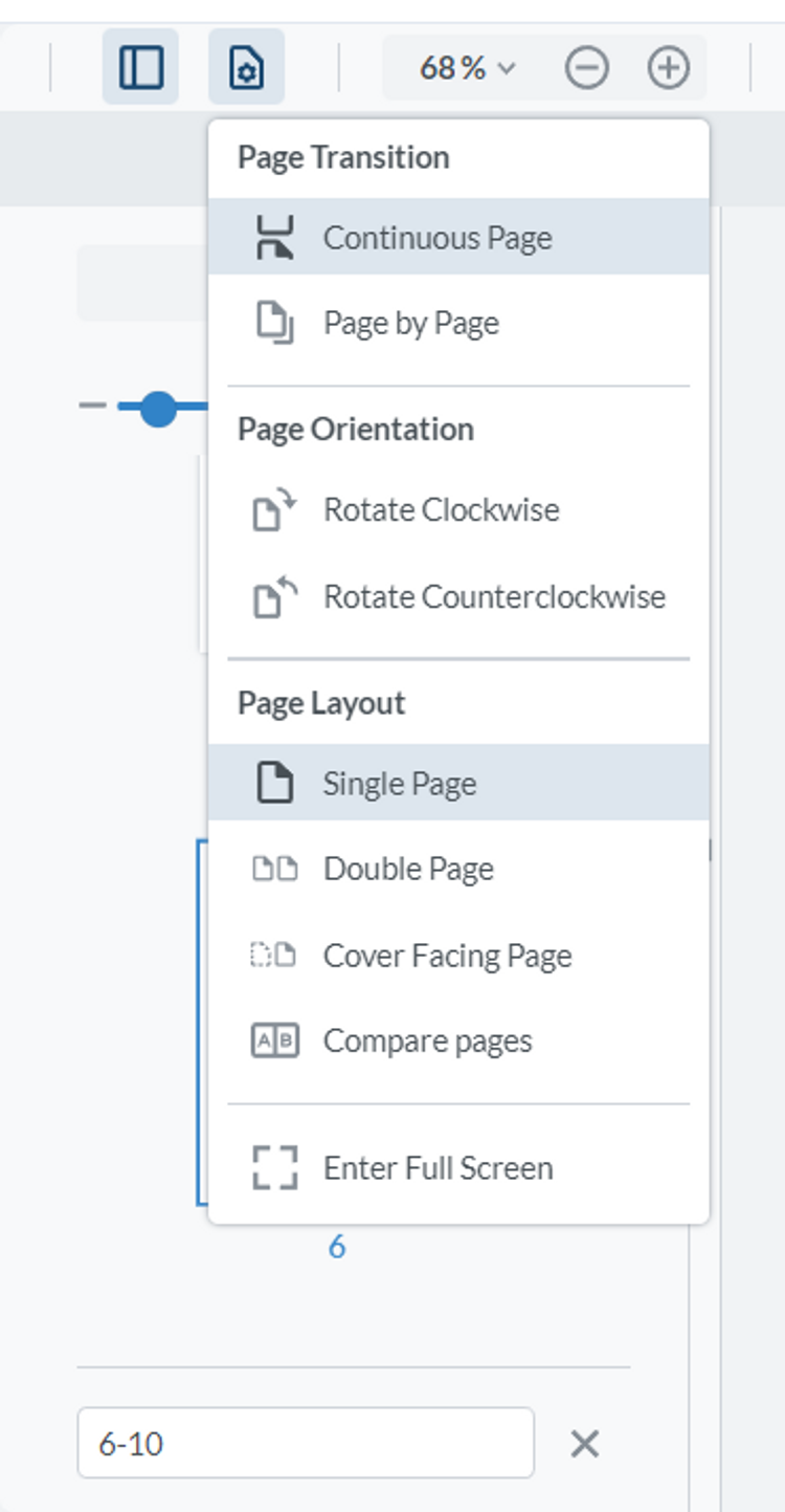 PDF viewing options in Xodo’s Redact PDF tool