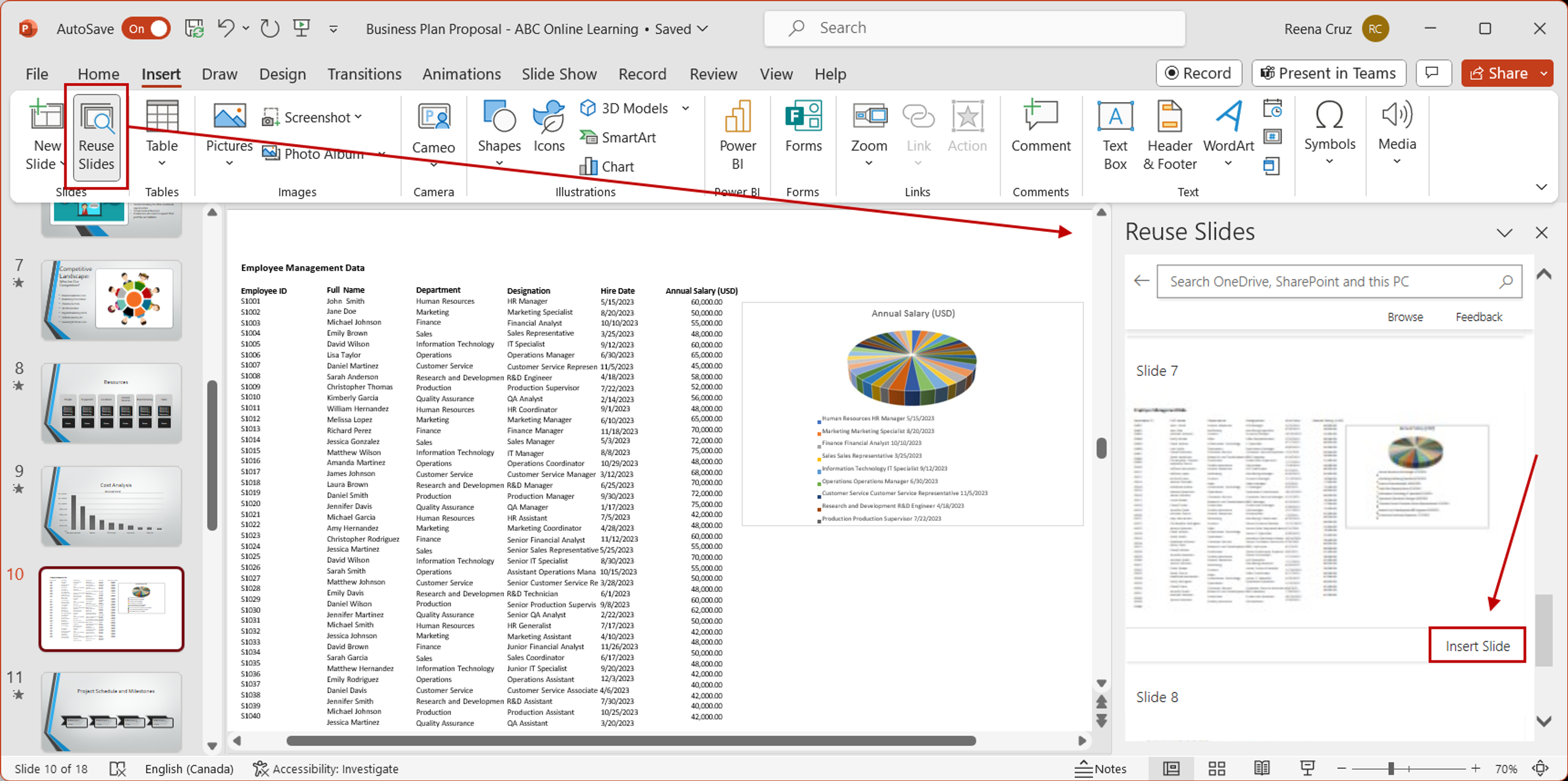 Insert PDF content into PowerPoint