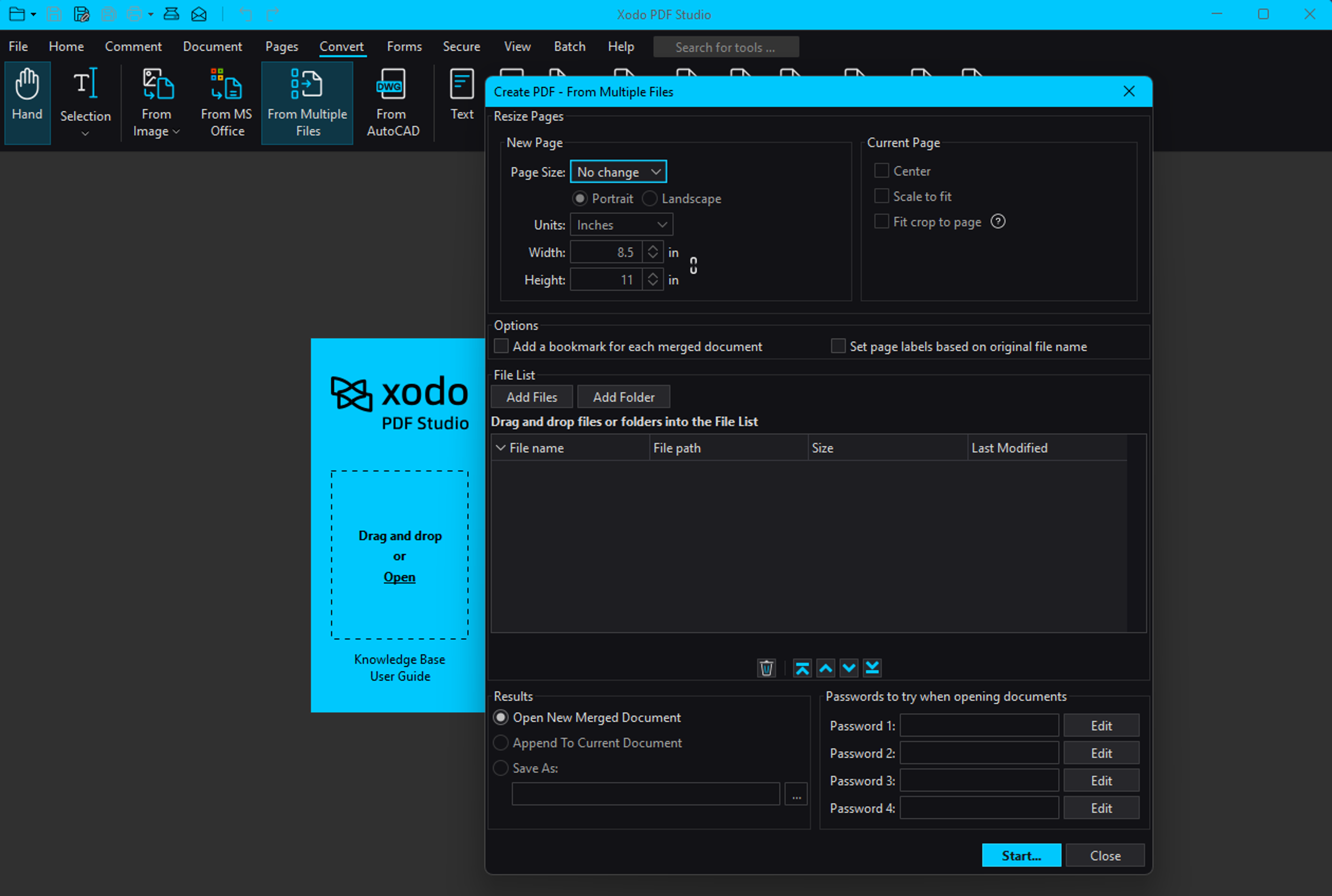 Merging PDF files on desktop using Xodo