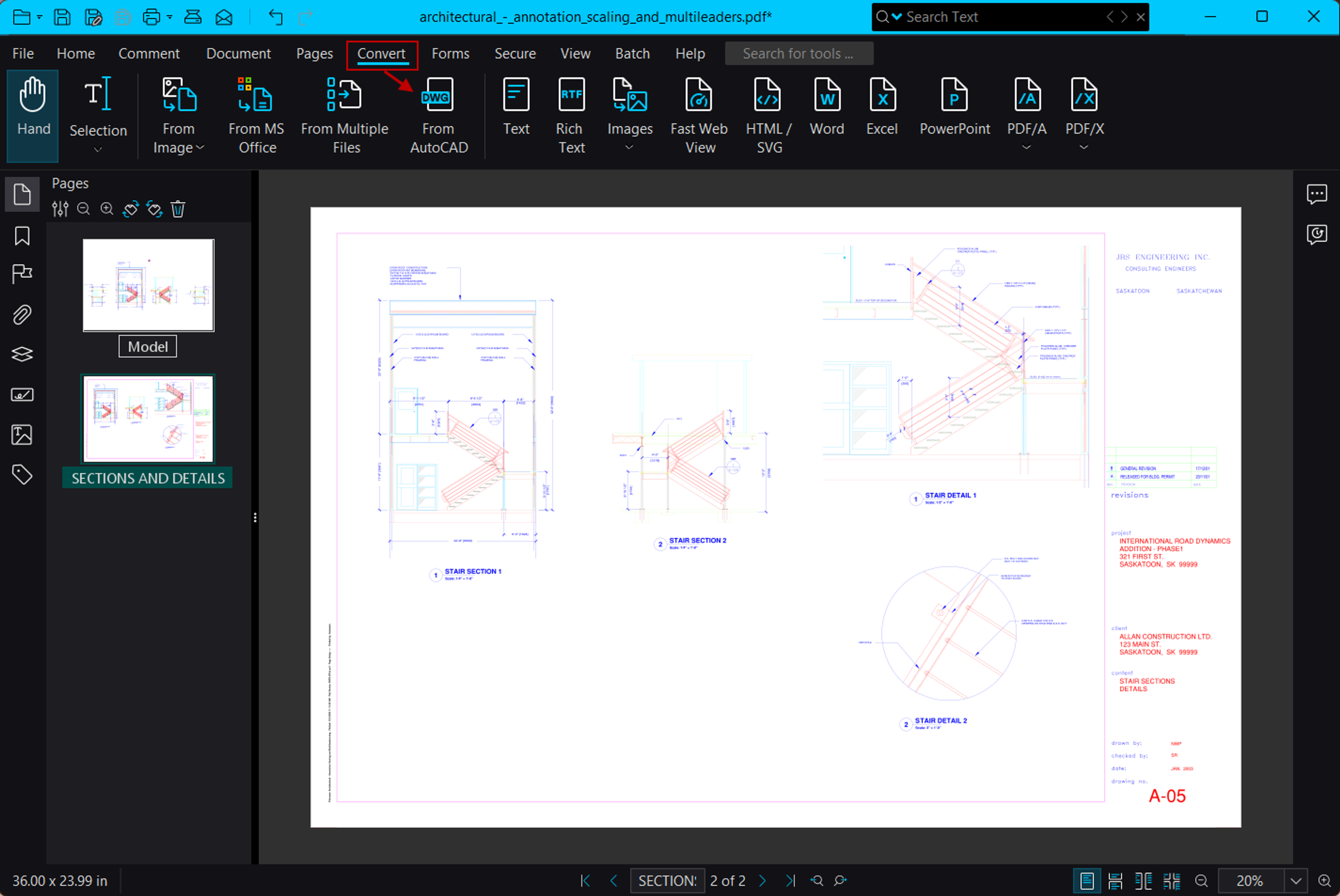 Converting DWG files to PDF files using Xodo PDF Studio