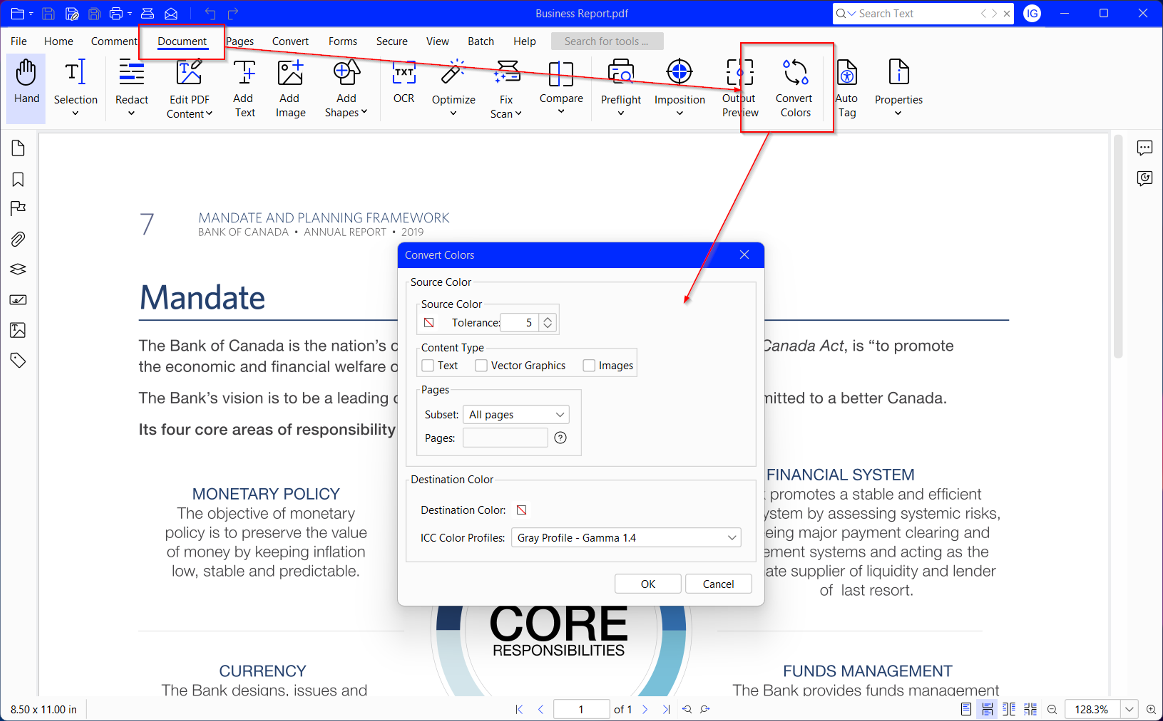 Steps to convert PDF to black and white using Xodo PDF Studio